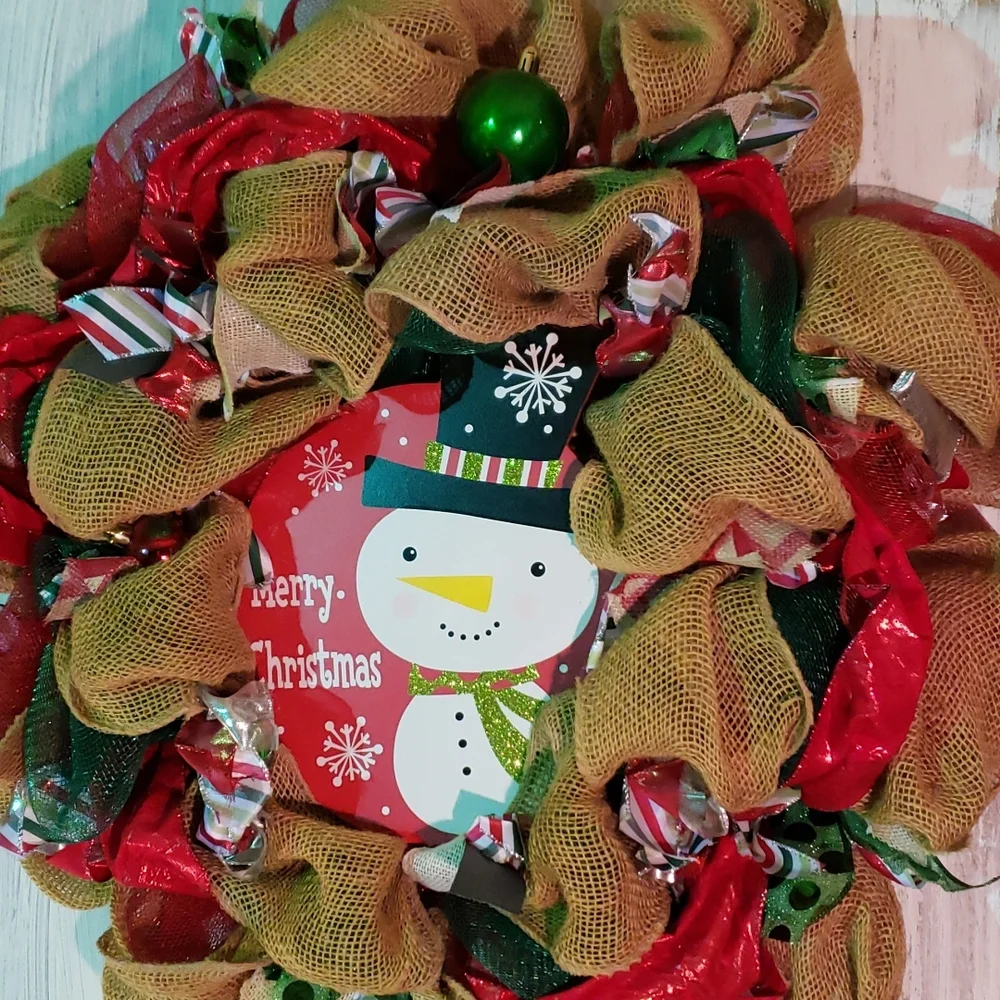 Snowman Christmas Wreath